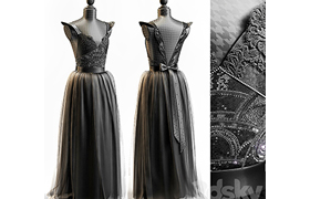 BLACK WEDDING DRESS