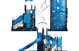 Kids playground equipment with slide climbing 03