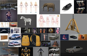 PBR Game Cars Sketchfab 3D-Models Bundle 1 April 2025 - 模型