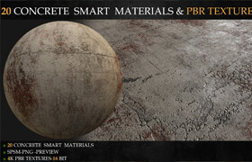 Artstation - 20 CONCRETE SMART MATERIALS & PBR TEXTURES-VOL 2 - 材质