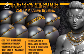 Artstation - Jewelry Chains Maker 250 ZBrush Curve IMM Brushes - 笔刷