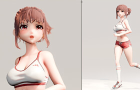 Anime Run - Blender modelling full process videos and Project files