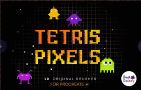 Brushgalaxy - Tetris Pixels Brush Set for Procreate - 笔刷