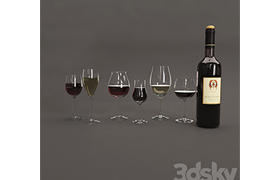 Bottle and glasses of wine