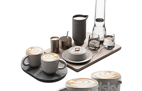 129 eat and drinks decor set 03 coffee and water kit 03