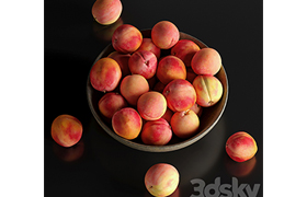 Peaches in a Ceramic Bowl