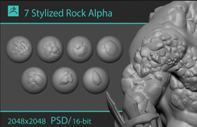 Artstation - Stylized stone alphas - zb笔刷