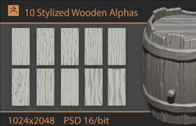 Artstation - Stylized Wooden Alphas - zb笔刷