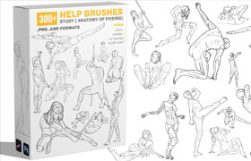 FlippedNormals - 300 Help Brushes Vol.2 Study [ Anatomy of Posing]
