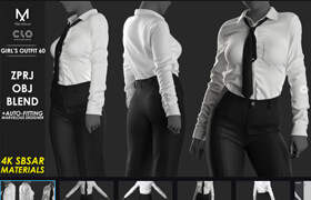 Artstation - Girl's Outfit 60 - Marvelous - CLO Project file - 模型
