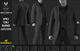 Artstation - Men's Outfit 30 - Marvelous - CLO Project file - 模型