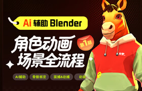 【正版】AI辅助Blender：角色动画场景全流程