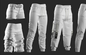 Artstation - 18 Women's Clothes - VOL 1 - Marvelous  CLO Project file - 模型