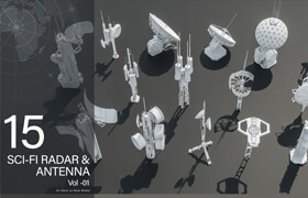 Artstation - Sci-Fi Radar and Antenna Vol 01 - 模型