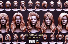 ArtStation - 28 Female Hair Collection ZTL - 模型