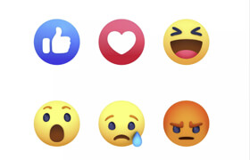 CGTrader - Animated Facebook Reaction Button - 模型