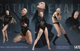 Grafit Studio - 1470+ Unique Gothic Female Character Expressive Poses - 参考照片  ​