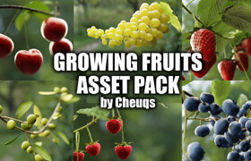 Growing Fruits - Geo Nodes Curve Asset Pack