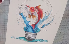 Udemy - Watercolor Painting - Koi Fish in a Bulb
