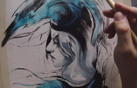 Udemy - Watercolor Portrait Painting With An Abstract Backgroud