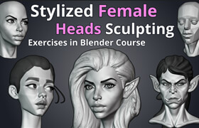 Artstation - Stylized Female Heads Sculpting in Blender