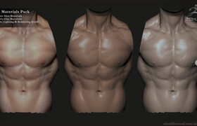 Artstation - ZBrush - Realistic Skin and Clay Material Pack + Bonus Tutorial - zb资源