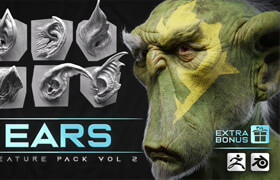 Artstation - 44 Ears - High Detailed Ears For Creatures - Vdm Blender, Zbrush + Bonus - 模型