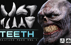 Artstation - 44 Teeth - High Detailed Teeth For Creatures - Blender Assets Library, Imm Zbrush - 模型
