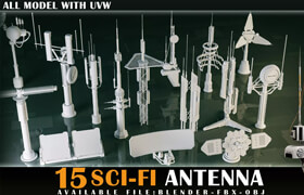 Artstation - 15 Sci-Fi Antenna Vol 01 - 模型