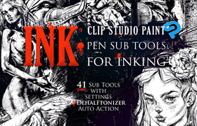 Creativemarket - INK. 41+ Clip Studio inking brushes 3462875 - 笔刷